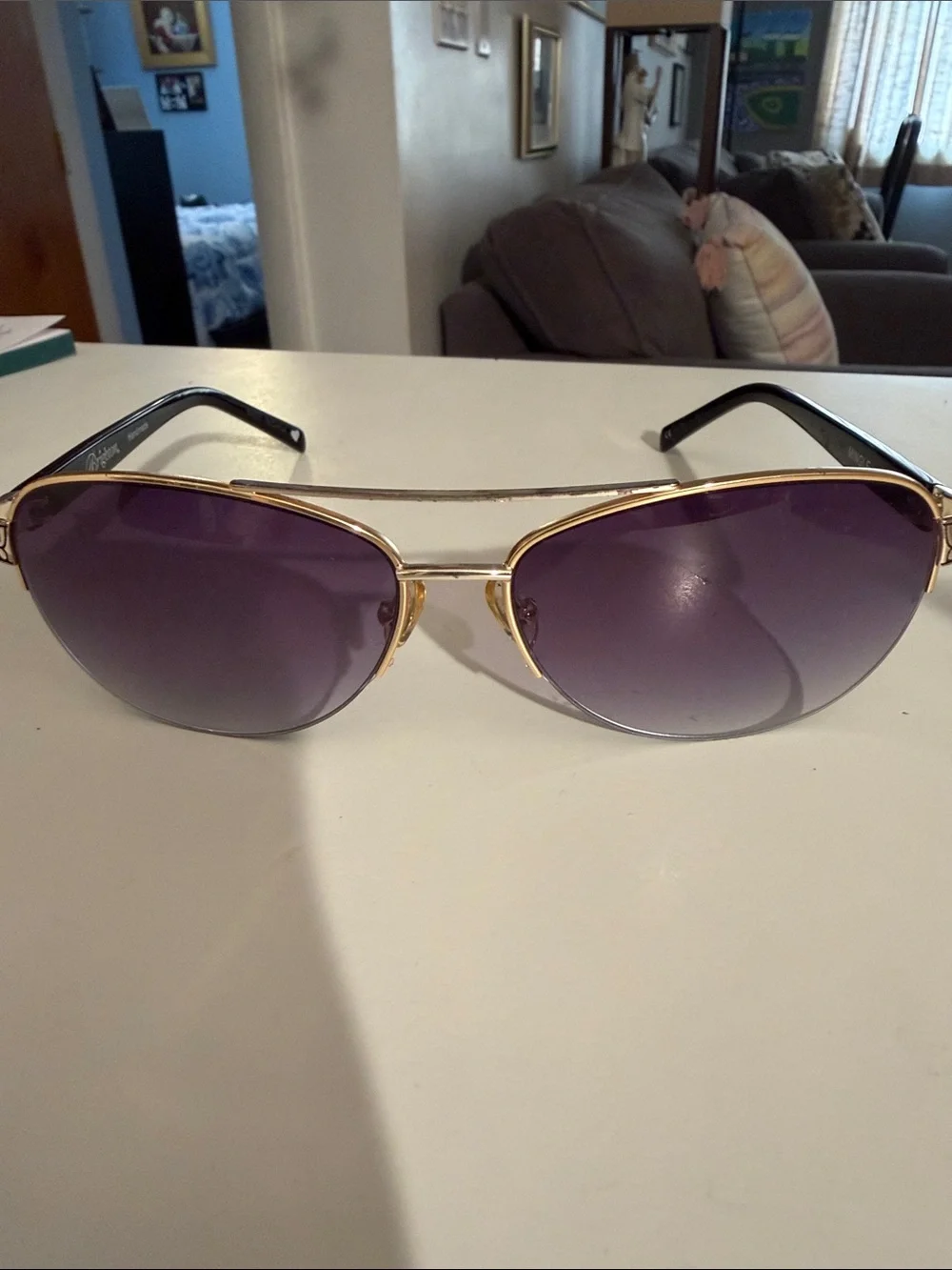 Brighton Gold Frame Purple Lens Women's Sunglasses